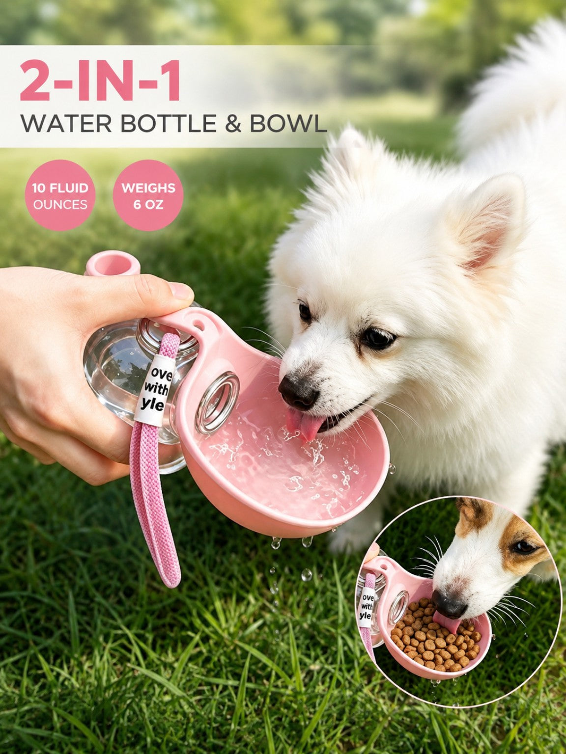 Portable Dog Water Bottle – 2-in-1 Leak-Proof Pet Water Dispenser with Drinking Bowl