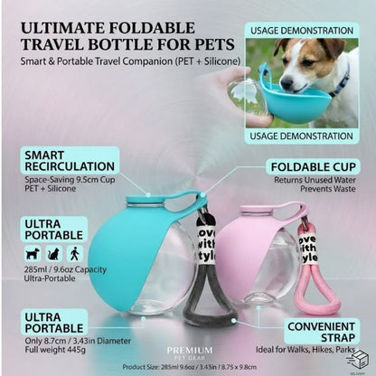 Portable Dog Water Bottle – 2-in-1 Leak-Proof Pet Water Dispenser with Drinking Bowl